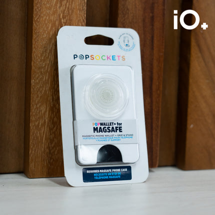 POPSOCKET WALLET MAGSAFE WHITE CLEAR