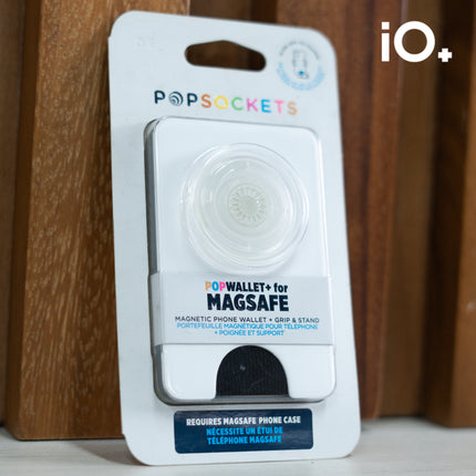 POPSOCKET WALLET MAGSAFE WHITE CLEAR