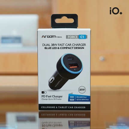 ArgomTech USB & USB-C para Carro, 38W